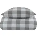 By Night Kreppet sengetøy - 140x200 cm - Check grey - Rutete sengetøy i grå - sengetøy i krepp