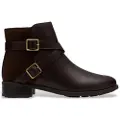 Clarks for woman. 26182942 Havisham Bay Leather Ankle Boots brown (36), 3 to 5 cm, Zip, Casual