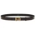 Marella for woman. 2523506026200 Brown leather belt with gold-coloured buckle (M), Casual