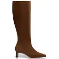 Clarks for woman. 26182931 Edina Tall Leather Boots brown (38), 3 to 5 cm, Zip, Casual