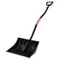 Vevor snøspade for innkjørsel, 42 cm bred snøspade med D-formede håndtak og aluminiumsblad, snøplogspader med stor kapasitet, lett snøfjerningsverktøy for hage, bil, camping, utendørs bruk