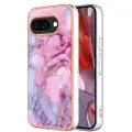 Mtp Products Google Pixel 9a Marble Pattern Electroplated IMD TPU-deksel - Blå / Rosa