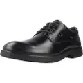 Fluchos for man. F1304 Magnus black leather shoes (45), Flat, Laces, Casual