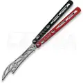 BBbarfly HS Talon Style opener V2 balisong trainer, Red And Black