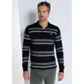 Bendorff for man. 830545278 Long sleeve striped polo shirt with black jacquard collar (XL), Casual, Cotton, Classic