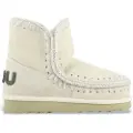 Mou for woman. MU.FW101050A Leather ankle boots Eskimo 18 glitter logo vanilla (36), Beige, Flat, None, Casual