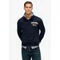 Superdry for man. M2014013A Vintage Athletic Half Button Sweatshirt navy (XXL), Casual, Cotton