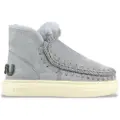 Mou for woman. MU.FW411001A Leather ankle boots Eskimo bold glitter logo blue (36), Flat, None, Casual