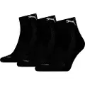 Puma Quarter Socks (3 Pack) Unisex, Clothing, Black, 43-46