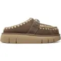 Mou for woman. MU.FW531001A Bounce clogs leather clog metal logo, taupe (41), 3 to 5 cm, None, Casual