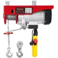 Vevor elektrisk vinsj, 360 kg 230 V elektrisk vinsj med 4,2 m kablet fjernkontroll, 12,2 m løftehøyde med enkelt kabel, enkle/doble stropper, nødstopp, løftetalje for garasje, lager, fabrikk