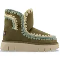 Mou for woman. MU.FW531025A Bounce overstitching leather boots green (36), Flat, None, Casual