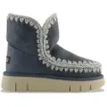 Mou for woman. MU.FW531002C Eskimo 18 bounce navy leather boots (36), Flat, None, Casual