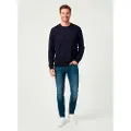 Family First for man. SWF2502 Navy logo jumper (S), Casual, Wool