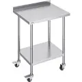Vevor 24 x 30 x 40 tommers arbeidsbord i rustfritt stål, kommersielt arbeidsbord for matlaging med hjul, kraftig arbeidsbord for matlaging, arbeidsbord i metall med justerbar høyde for restauranter, h