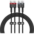 Baseus USB-C to USB-C 100W.1m 2pcs (red-black gray-black) cable.