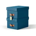 Leitz Puro Oppbevaringsboks med lokk, liten, 7L, 100 % resirkulert kartong, pakke med 2, mørk blå