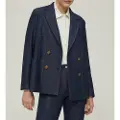 Pennyblack for woman. 2521916036270 Jacket Iliade navy (44), Casual, Party, Cotton, Classic