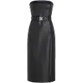 Karl Lagerfeld A4w13014 Faux Leather Ermeløs Kort Kjole