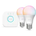 Philips Hue Essential startpakke: 2 E27-smartpærer + Bridge