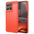 Mtp Products Motorola Moto G15 Børstet TPU Deksel - Karbonfiber - Rød