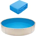 Vevor bassengforing, 18 fot rund bassengforing, standard mål, langvarig vinylbassengforing, overlappende stil, erstatning for foring for 52 tommer vegghøyde over bakken svømmebasseng, ensfarget