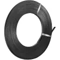 Vevor Packaging stålstropperull, 1640 fot lengde x 3/4 tomme bredde x 0,02 tommer tykkelse, 1700 lbs bruddstyrke, kraftig bånding av pallstropper, bærbare sterke metallstropper for pakking, svart