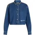 Karl Lagerfeld A4w11002 Denim Studded Skjorte Med Lange Ermer