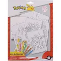 Euromic POKÉMON Colouring set with colouring sheets and 6 pre-sharpened colouring pencils packed in polybag with header card
