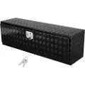 Vevor Understellskasse for lastebil, 60" x 17" x 18" Oppbevaringsboks for pickup, Robust verktøykasse i aluminium med diamantplate, lås og nøkler, Vanntett oppbevaringsboks for tilhengere med T-håndta