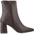 Mustang for woman. 55474 Meghan Leather Booties brown (39), 3 to 5 cm, Zip, Casual, Classic