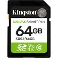 Kingston Canvas Select Plus - Flashminnekort - 64 GB - Video Class V10 / UHS-I U1 / Class10 - SDXC UHS-I