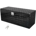 Vevor Understellskasse for lastebil, 60" x 24" x 24" Oppbevaringsboks for pickup, Robust verktøykasse i aluminium med diamantplate, lås og nøkler, Vanntett oppbevaringsboks for tilhengere med T-håndta