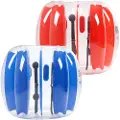 Vevor Oppblåsbare Bumper Balls 2-pakning, 4FT/1.2M Body Sumo Ball, Slitesterk Tykk PVC Menneskehamster Boblehammer for Utendørssport Lagspill, Bopper Leke for Hage, Park, Rød og Blå
