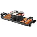 Vevor Hot Pot med grill, 2300W 2-i-1 elektrisk røykfri grill og hot pot, avtakbar shabu-shabu hotpot med non-stick panne, separat dobbel temperaturkontroll, innendørs koreansk grill for 1-6 personer