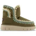 Mou for woman. MU.FW531025A Bounce overstitching leather boots green (39), Flat, None, Casual