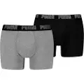 Puma Boxer Briefs (2-Pack) Men, Clothing, Grey Melange/Black, 2