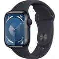 Apple Watch Series 9 (GPS + Cellular) - 41 mm - midnattsaluminium - smartklokke med sportsbånd - fluorelastomer - midnatt - båndbredde: S/M - 64 GB - Wi-Fi, Bluetooth, UWB, LTE - 4G - 32.1 g