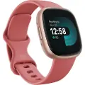 Fitbit Versa 4 - 40 mm - kobberrosa - smartklokke med bånd - rosa sand - båndbredde: S/L - NFC, Bluetooth