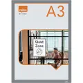 Nobo selvklebende magnetramme A3, sølv, A3, Grå, Portrett/landskap, 235 mm, 10 mm, 450 mm