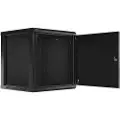 Lanberg WF01 Series - Rack skap - flatpakke - veggmonterbar - svart, RAL 9004 - 12U - 19