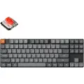 Keychron K1 MAX - Tastatur - QMK/VIA, tilpasset mekanisk - 80% - TKL - bakgrunnsbelyst - trådløs - USB-C, Bluetooth 5.1 - tastsvitsj: Gateron Low Profile Red (Hot-swappable)