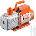 Vevor vakuumpumpe, 533 l/min (9 CFM), HVAC 2-trinns roterende lamellvakuumpumpe, for R134a R22 R410a-systemer, automatisk AC-vakuumpumpesett med oljeflaske, for vedlikehold av klimaanlegg i biler, avg