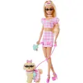 Barbie Tvillingsutseende Blond Med Hundedukke