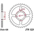 JT Sprockets 428 Jtr1221.45 Steel Bakre Tannhjul
