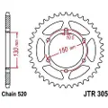 JT Sprockets 520 Jtr305.46 Bakre Tannhjul
