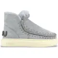 Mou for woman. MU.FW411001A Leather ankle boots Eskimo bold glitter logo blue (40), Flat, None, Casual