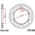 JT Sprockets 428 Jtr839.51 Steel Bakre Tannhjul