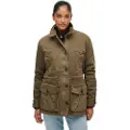 Superdry for woman. W5011936A Brown Dropped Waist Jacket (XS), Casual, Cotton