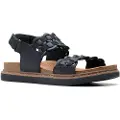 Clarks for woman. 26181408 Arwell Glide leather sandals black (40), 3 to 5 cm, Velcro, Casual